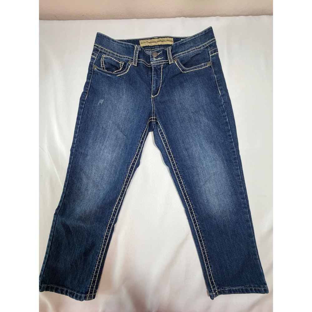 Nine West Vintage‎ America Jeans Women's 10P Mid Rise Dark Wash Straight Leg